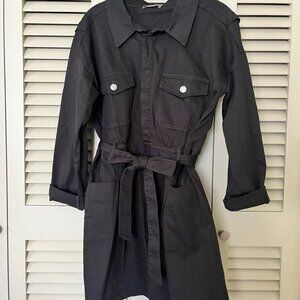 Tart Denim Tie Waist Mini Utility Dress